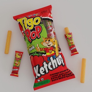 Кукурузный снек TibTop Tigo Pop 6г.  Кетчуп